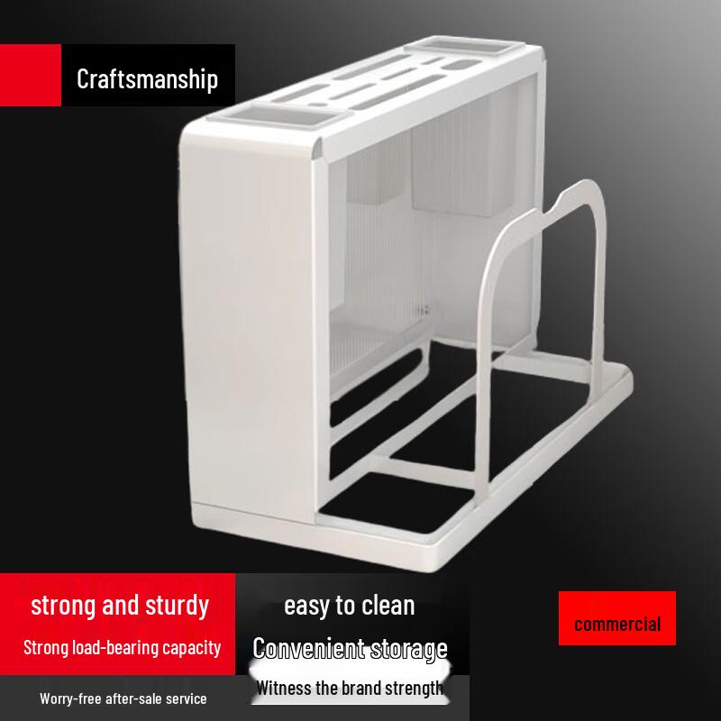 

White Acrylic Wall-Mounted Kitchen Knife and Chopstick Holder