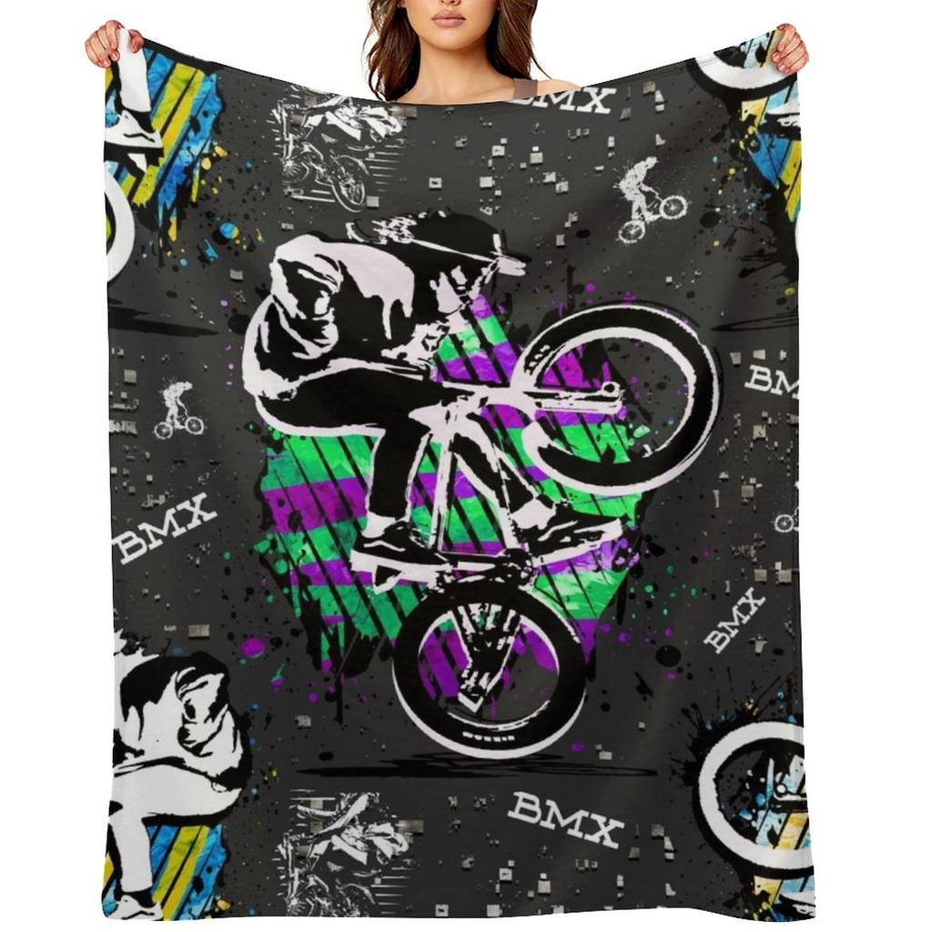 Abbigliamento Bmx | Coperta Plaid Singola Bmx Freestyle per Neonati Pellicce Coperte Decorative per Divano