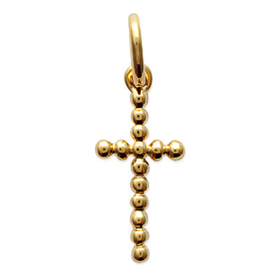[J3097] - Gold Plated 'Cross' Pendant - 9x20 Mm