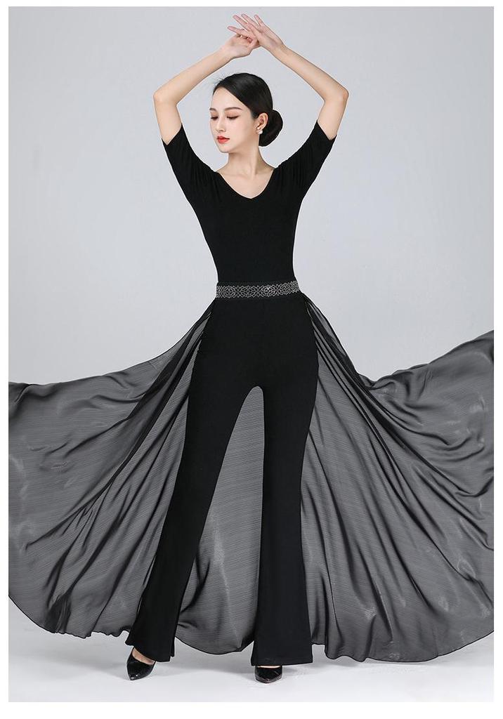 Women's Slim-fit Elegant Dance Practice Suit - Fashion Show and Etiquette Training Set