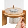 Rice Dispenser 5L Glass Food Storge Container for Kitchen Pantry Store, with Airtight Lid, Measuring Cup and Wooden Stand
