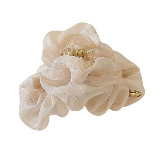 

Hair Claw Clip Small Mesh Pleated Hair Claw Clip Lightweight Half-Tied Hair Accessory Strong бежевий