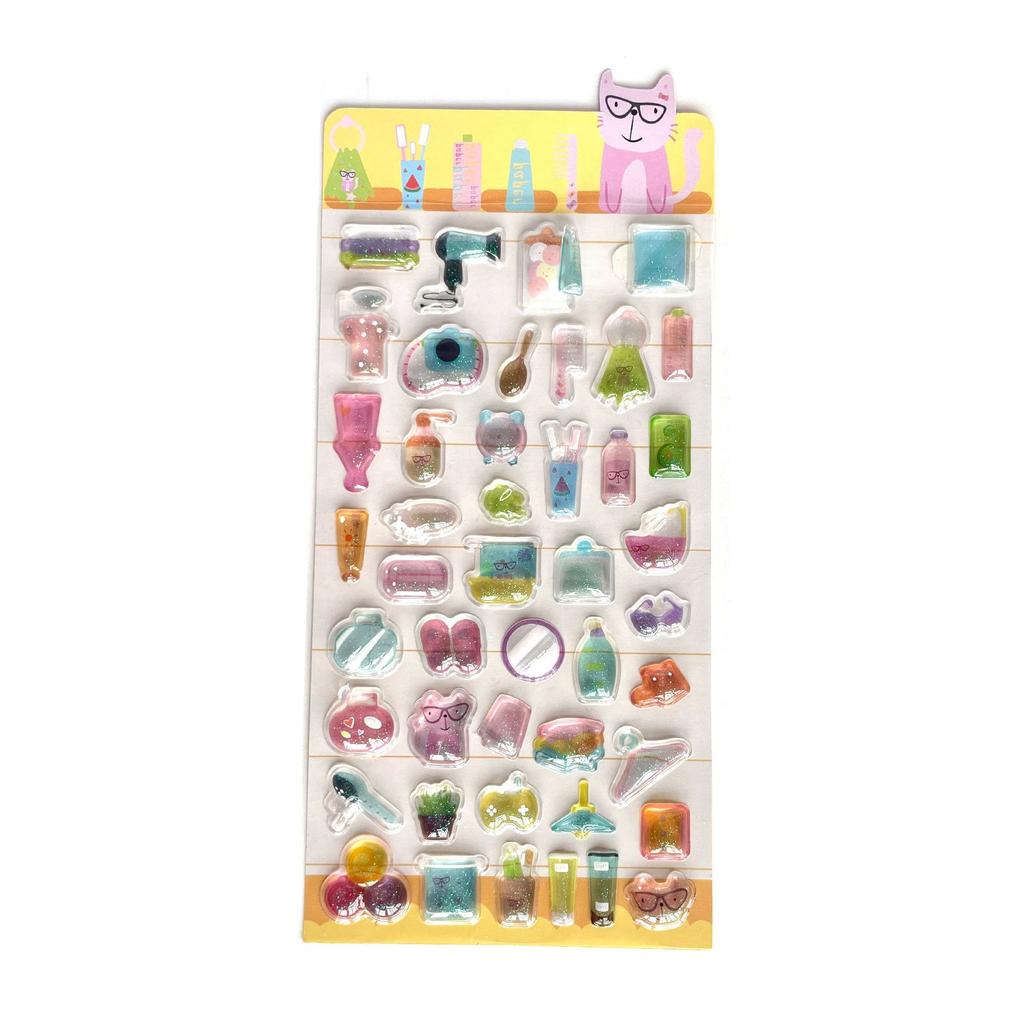 1Pc Kawaii Cartoon Jelly 3D Relief Sticker Cute Fun Kid Diy Crystal Stickers For Scrapbook Journal Planner Stationery Decoration