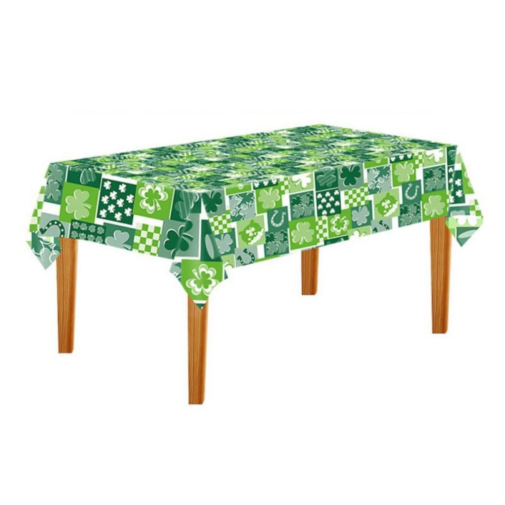 Rectangle St. Patrick's Day Tablecloth,Green Irish Table Cloth, And Washable Holiday Table Cover For Party Kitchen Dining Room