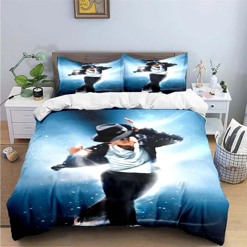 Exquisite Fashion M-Michael-Jackson Printing Bedding Set Duvet Cover Comforter Bed Youth Kids Girl Boys Birthday Gift