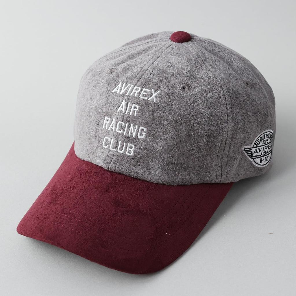 AVIREX Micro Suede Low Military Baseball Hat One Club Gray x Cap, Cap, Men's Fall/Winter (JP, Alphabet, Size, Wine)