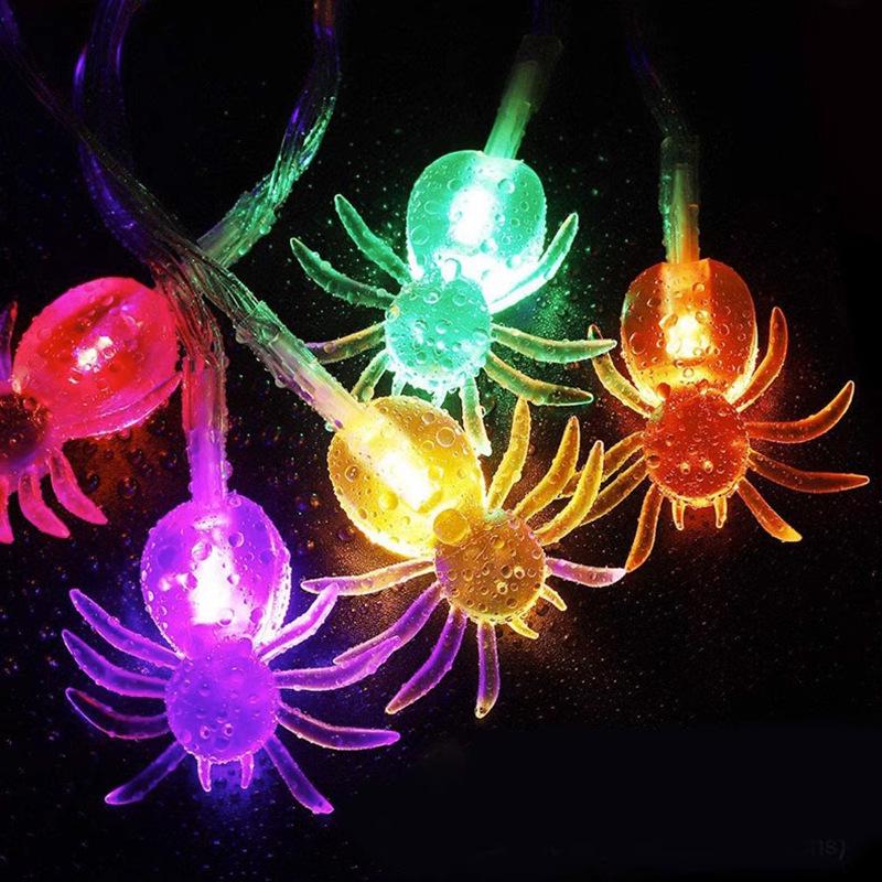 Halloween Party LED Purple Spider String Lights - Outdoor Decorative Atmosphere Lights