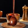New Big Strainer Long-Handled Spoon Wood Handle Durable Japanese Spoon Anti-scald Ramen Spoon Kitchen Tools