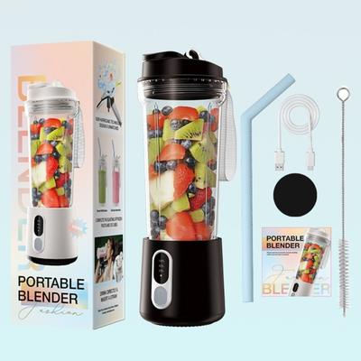 300W Portable Electric Blender Rechargeable Cordless Juicer Powerful Juicer Cup 500ml For Smoothie Juice Food Mixing