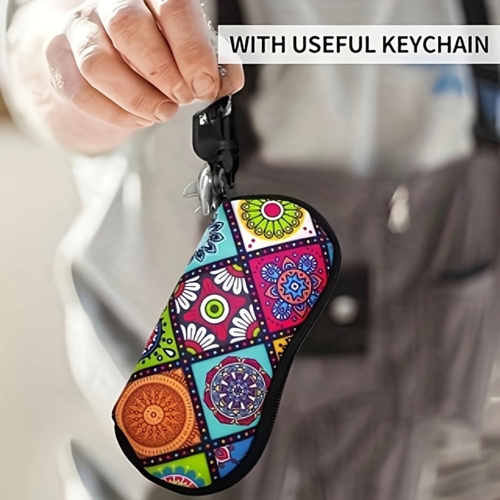 1PC Stylish Printed Zippered Sunglasses Case, Ultra-lightweight and Portable, Suitable for Both Men and Women,hold Glasses of All Sizes and Types.