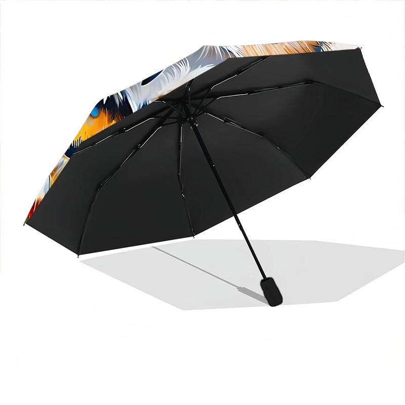 1pc Owl Flowers Automatic Open/Close Umbrella Compact Folding Umbrella, All-Season Portable Umbrella for Women/Men F1124085