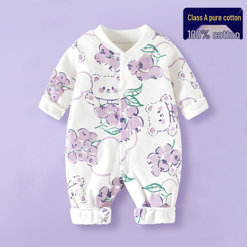 Exklusiver Langarm-Baby-Strampler – Reiner Baumwoll-Krabbelanzug für Frühling und Herbst