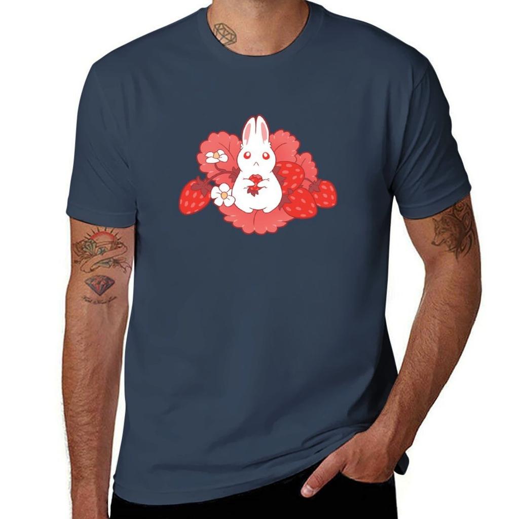 Strawbunny Delight T-Shirt Man T Shirt Cotton T Shirt Man Cotton T-Shirt