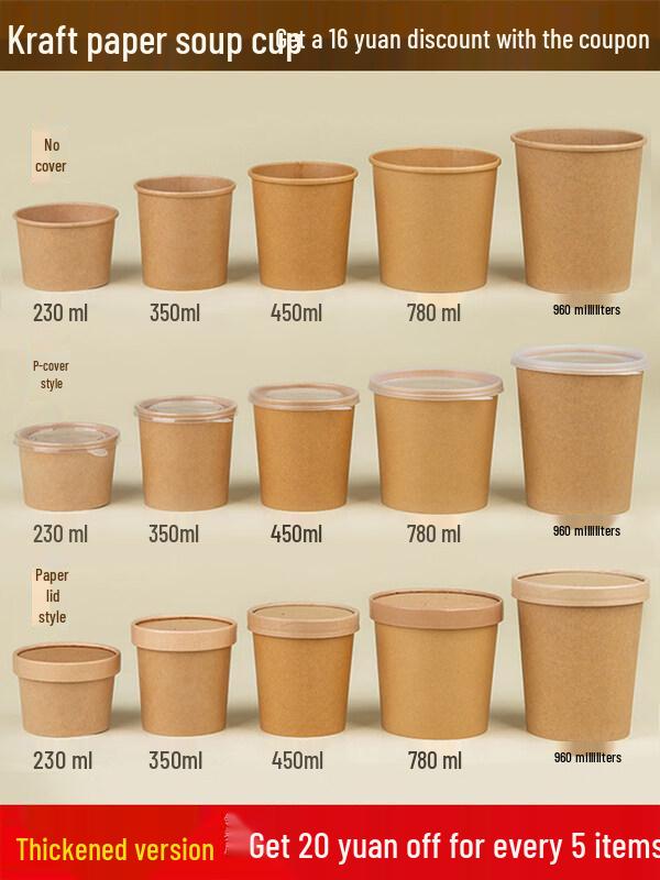 Einweg-Takeaway-Lebensmittelbehälter aus Kraftpapier mit Deckel