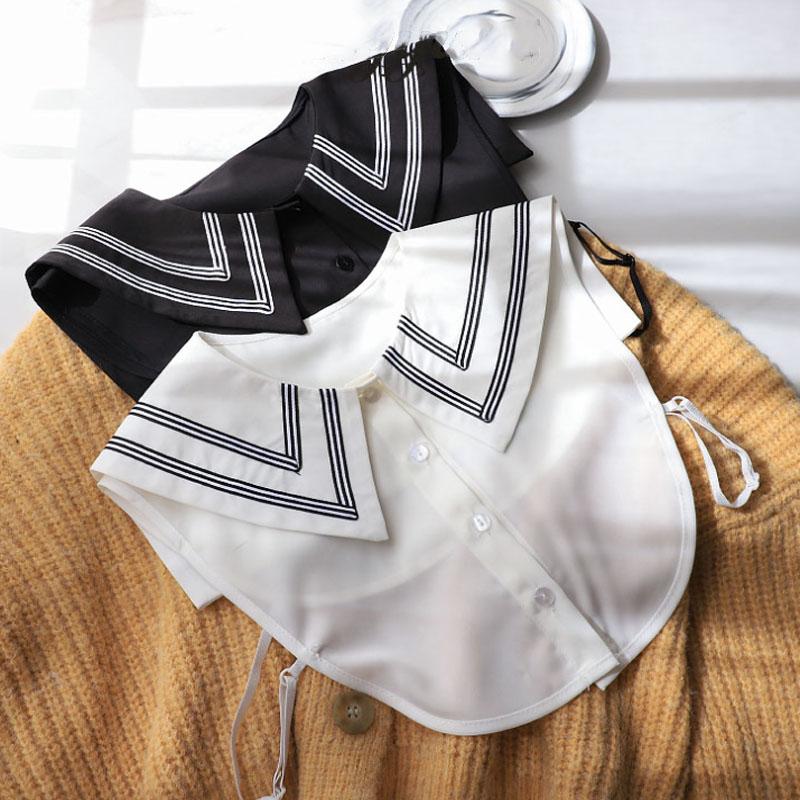 New Fake Victorian Stand Up Collar White Black Lace Collars Detachable For Women Blouse Lapel Shirt False Collar Woman