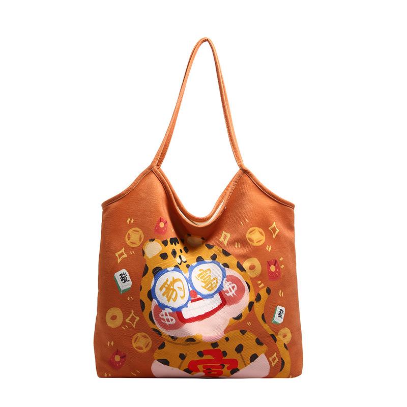

Cartoon graffiti hand-painted summer new fashion handbag large capacity shoulder