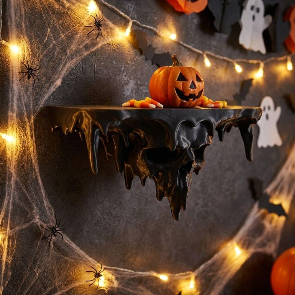 Dark Gothic Icicle Skull Melting Wall Shelf Plastic Wall Storage Rack Living Room