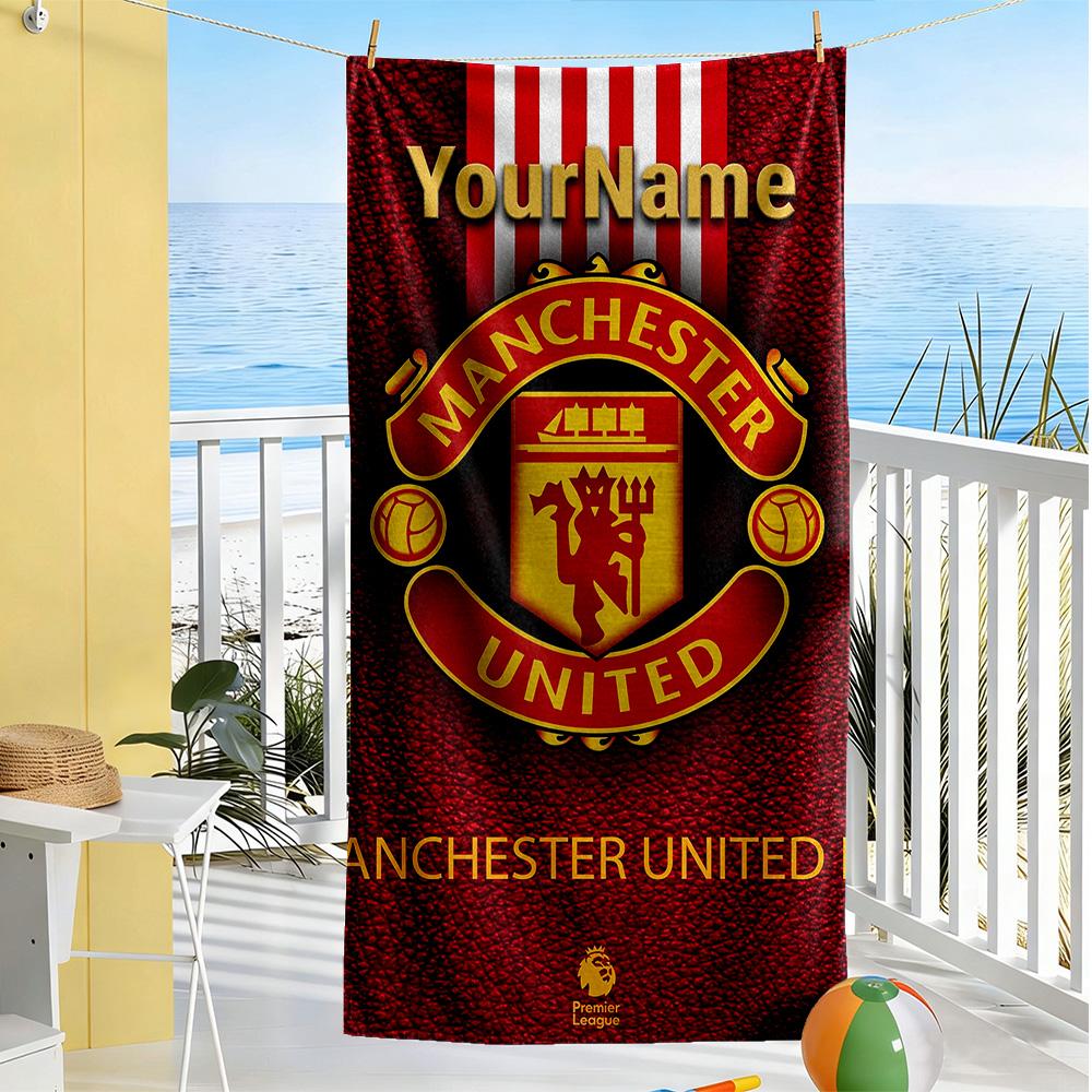 Manchester Personalized Name Beach Towel Super Soft & Absorbent Portable for SwimmingBeachCamping Travel Beach AccessoriesGym