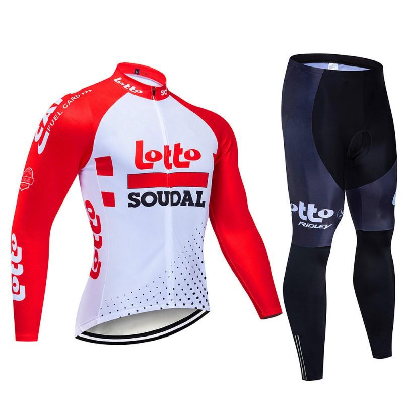 Mens Long Sleeve Cycling Jersey Set Breathable Quick Dry Performance Bike Wear Road
