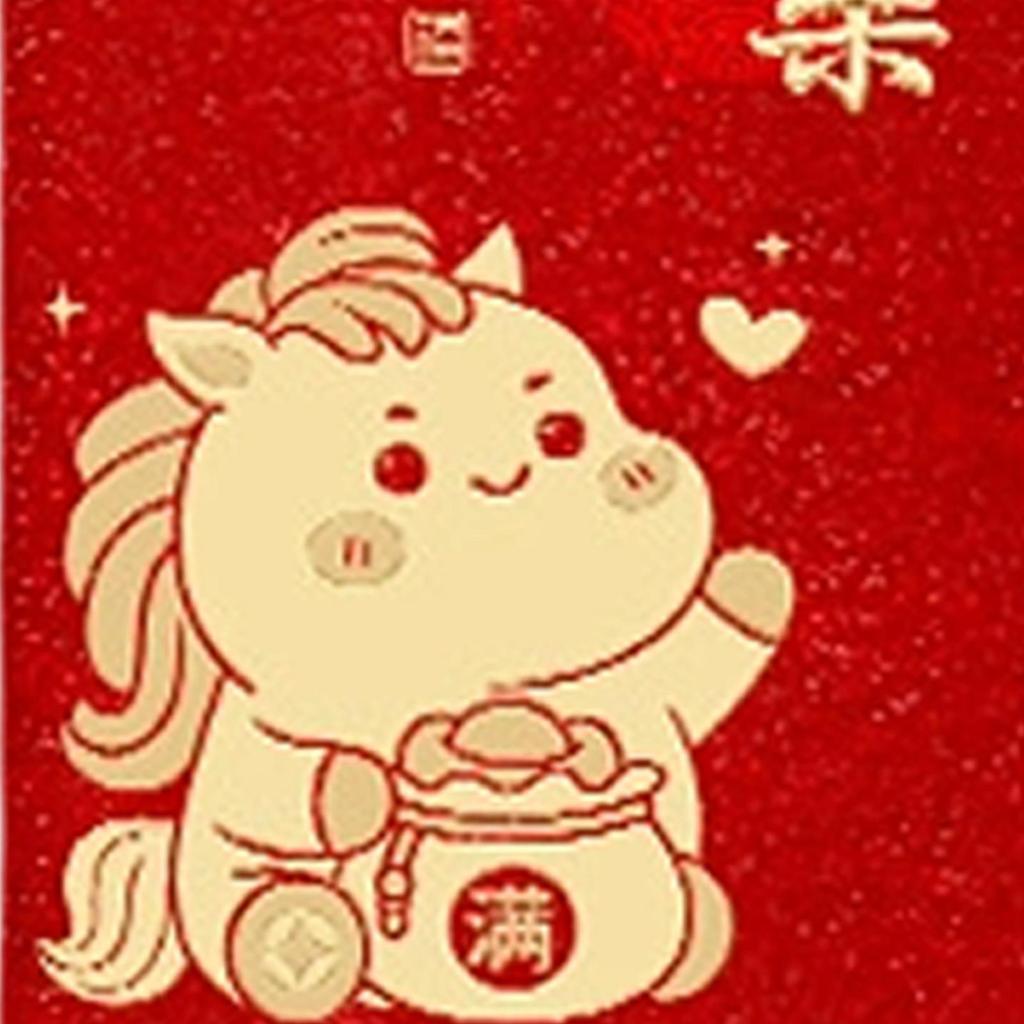 Red Envelopes 2026 Year Of The Horse Gold Foil Embossing Chinese Traditional Money Red Envelope Pockets For Marriage Engagement