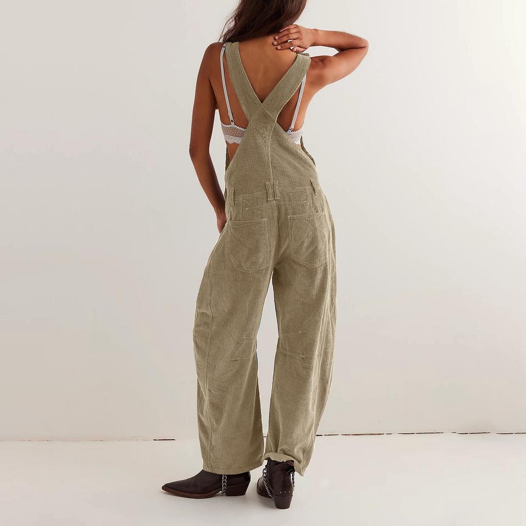 Spring and Autumn Corduroy Overalls Overalls Women's Fashion Loose Connection Body Pants Women