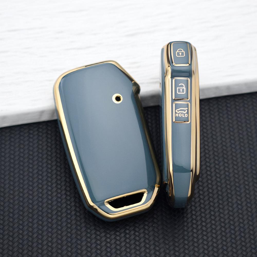 3 Buttons TPU Car Key Fob Cover for Kia Sportage K5 K8 2022 Cerato 2020 Sorento Soul Ray Telluride - Key Case Full Protector