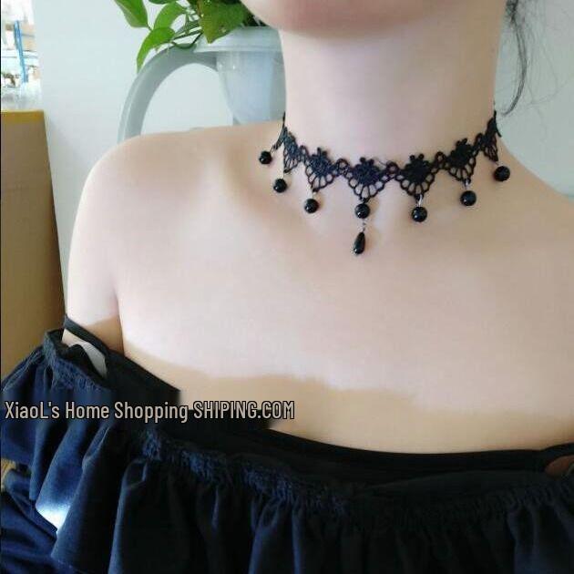Handmade Black Lace Crystal Clavicle Necklace - European & American Popular Jewelry