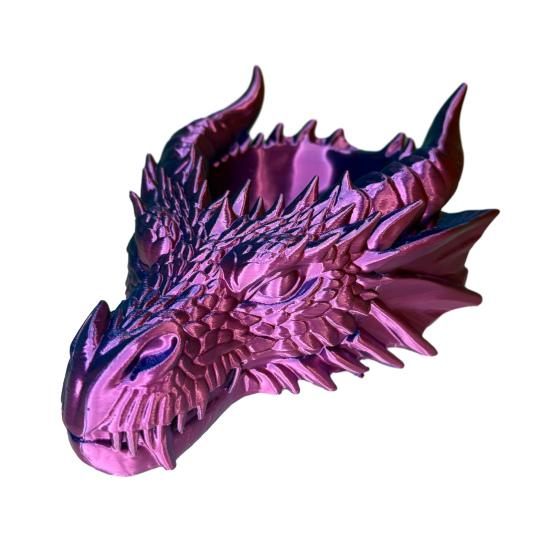 Drakhuvud Nyckelfat 3D-printat Draknyckelfat Fantasy Förvaringsfat Entré Skrivbordsorganisatör för Nycklar Mynt Smycken