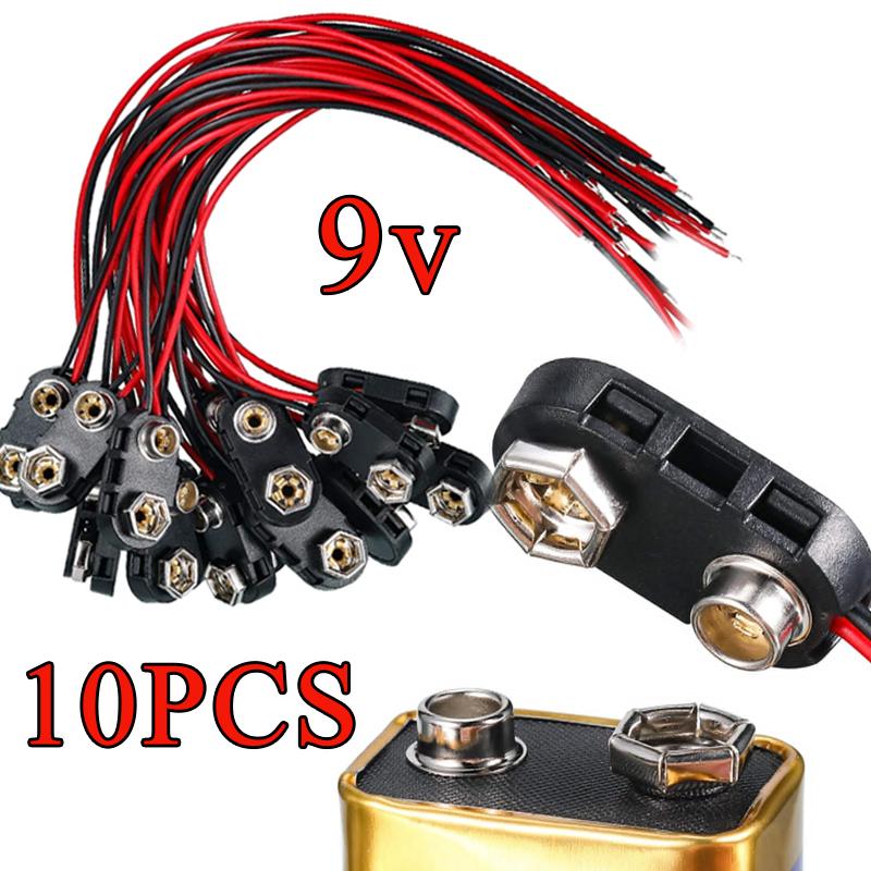 9V Battery Clips Cable Connection Buckle Battery Clip Connector Hard Shell Type