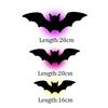 3D Halloween Bat Luminous Stickers Halloween Festival Party Bat Wing Decorations Glow Flash Wall Stickers Home Car Decorations