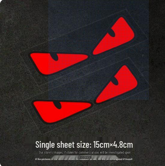 Reflective Devil Eyes Stickers: Creative, Funny Motorbike Expression Decals