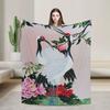 Chinese Style Crane Plush Blankets Child Flannel Throw Blanket For Couch Bed Warm Soft Quality Bedspread Gift