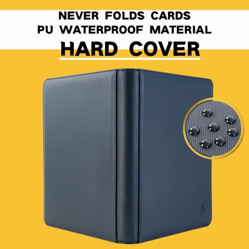 KUOOKING Top Loader Binder, Holds Over 112 Top Loaders, 4-Pocket Top Loader Card Storage Case with Double-Sided Pockets for Trading Cards, 3 X 4 Inch