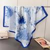 Temperament Literary Simulation Silk Printing Large Square Scarf Silk Scarf Shawl Headscarf Beach Scarf Neck Protection Scarf Women