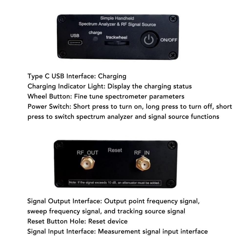 Frequency Analyzer Spectrum Analyzer 35MHz To 6000MHz 4.3 Inch Color Screen Handheld Spectrum Analyzer and  Generator