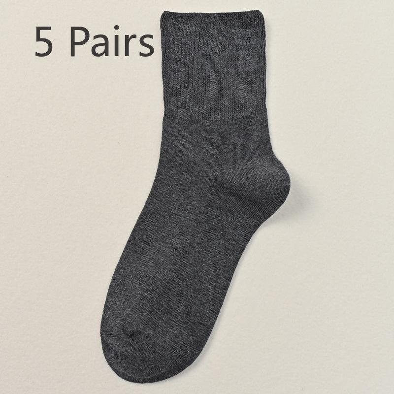 

5 пар мужских носков из чистого хлопка, впитывающих пот и дезодорирующих 5 Pairs темно серый