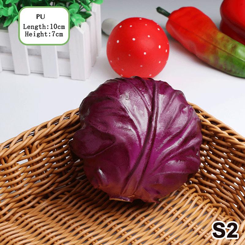 Simulated Cabbage Fake Cabbage Model Green/Purple Kitchen Cabinets Decoration Photography Props Artificial Vegetable Crafts Pu S2