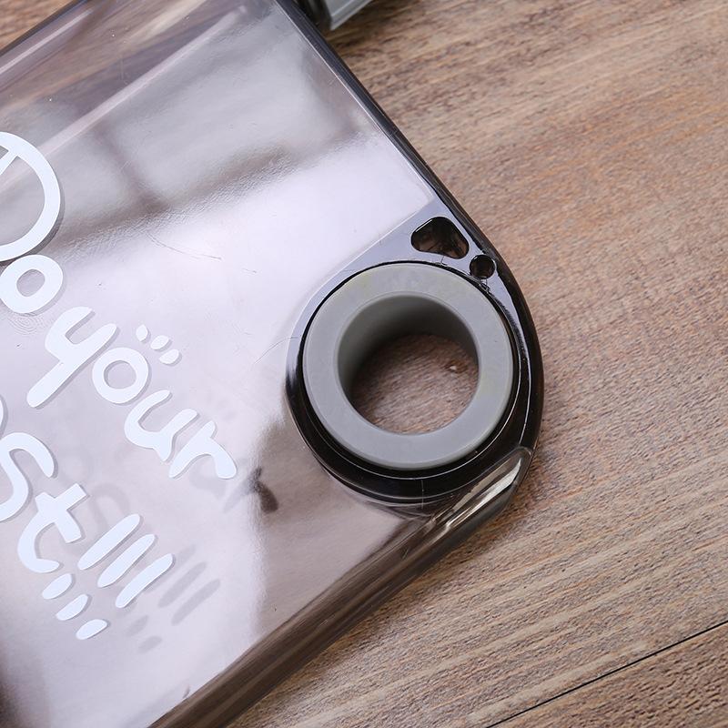 380Ml Transparent Flat Water Bottle Travel Bicycle Drinking Juice Cup Reusable Portable Plastic Bottles Bpa Free Sport Bottle
