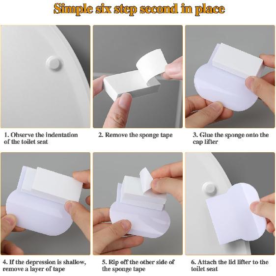 Toilet Seat Lifter,2 Pack Self Adhesive Toilet Cover Lifter Sticky Toilet Lid Raise Lifter Handle Avoid Touching Toilet Lid Handle Toilet Lift Tools
