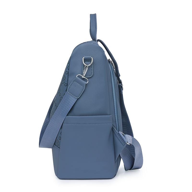 Women's Commuter Soft Leather Backpack Printed Backpack