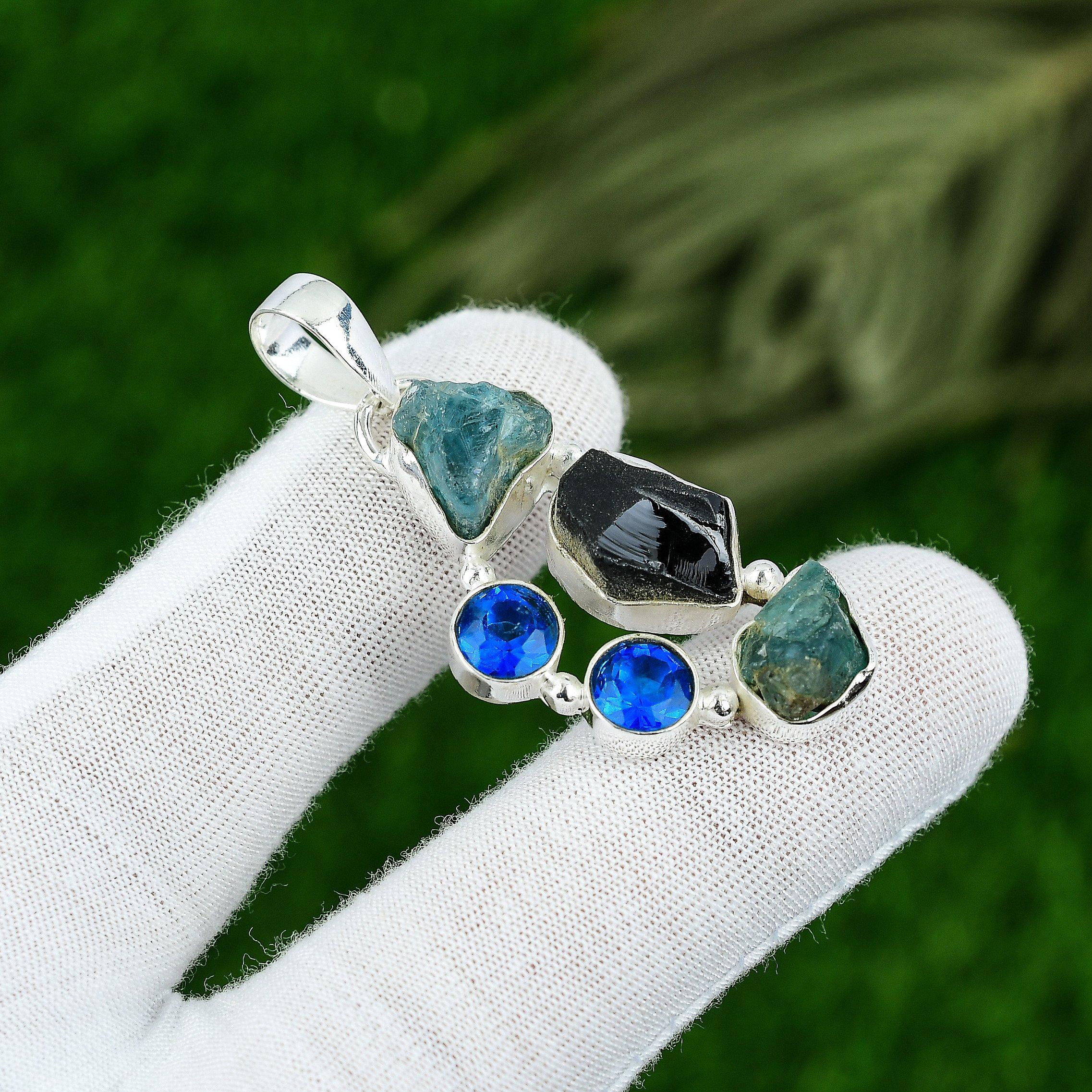 

Natural Tanzanite Rough Gemstone Jewelry 925 Sterling Silver Pendant For Women