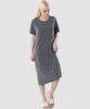 ARMEDES Damen Locker geschnittenes Kurzarm-Maxikleid Ar-314
