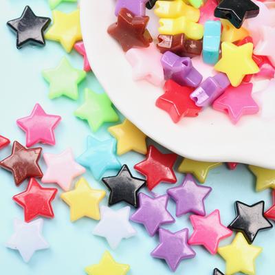 Home Party Supplies 150Pcs Findings Loose Beads Necklace Charms Spacer Beads 11mm For Jewelry Making Accessories Acrylic Stars Shape Crafted DIY