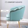 Blue Velvet Vintage Design Armchair, Bedroom Armchair with High Backrest 76x67x74cm, Green