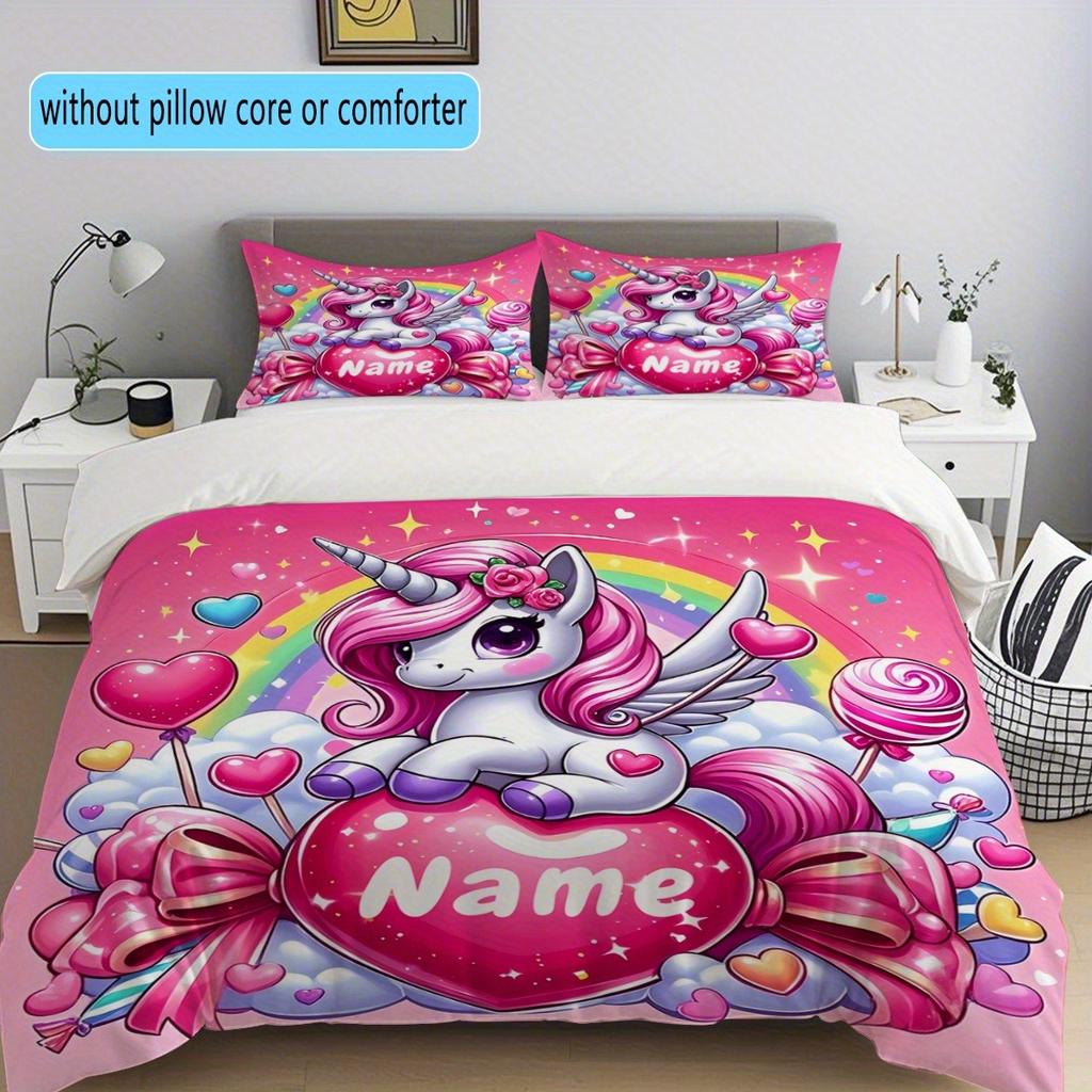 Customization unicorn Duvet Cover Set Bedding Universal, Cute Printed Cartoon Quilt Cover Comforter Sets Home