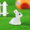 10pcs Cute Luminous Resin Easter Bunny Ornament Glowing in the Dark Miniature Rabbits Figurines Micro Landscape Decor