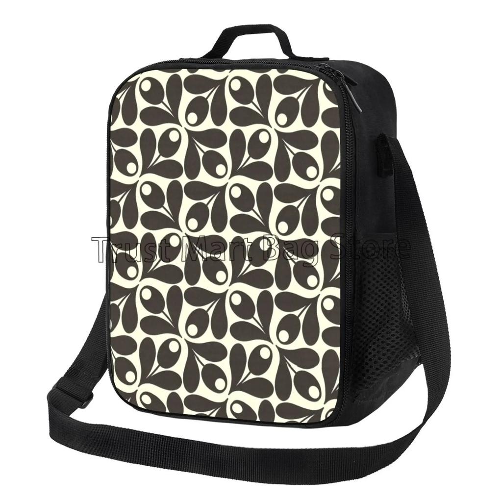 Orla Kiely Sac à Lunch Portable Motif Feuilles Colorées Réutilisable Isotherme Fourre-tout Bento avec Sangle Réglable pour Travail Pique-nique Voyage