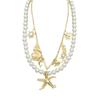 Multiple Strands Beach Styles Shell and Pearls Necklace Stackable Jewelry for Casual or Formal Outfits