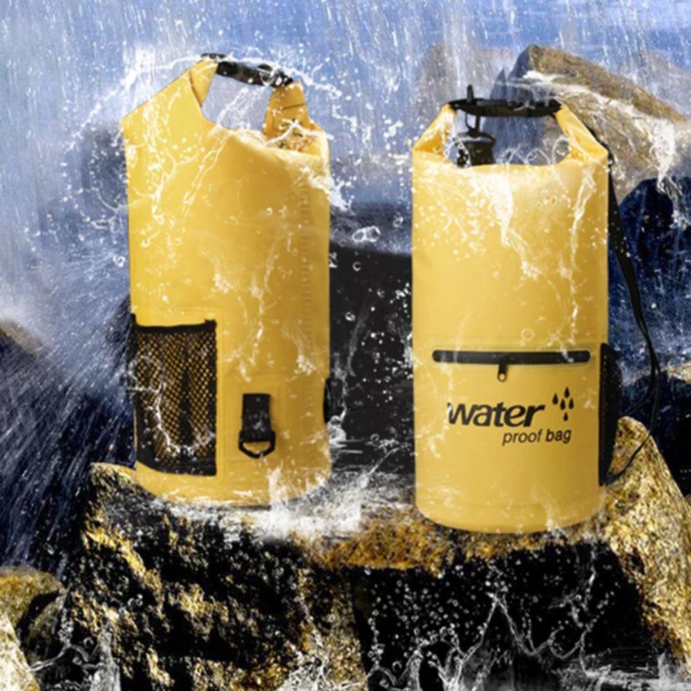 Thickened Material Roll Top Sack Mesh Pocket Floating Dry Bag Organizer Storage Backpack  Swimming