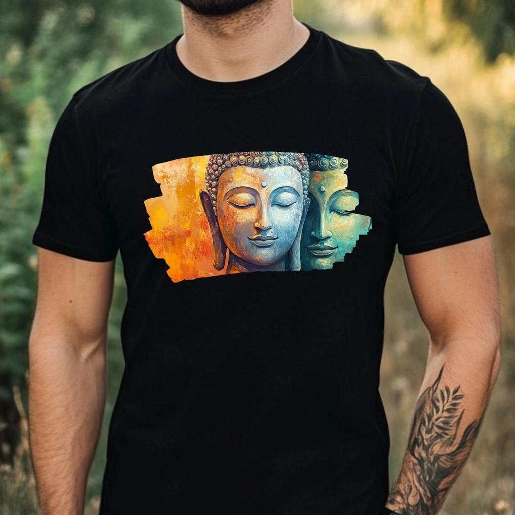 T-Shirt Herren Buddha Portrait Motiv Baumwolle Größe XS bis 5XL